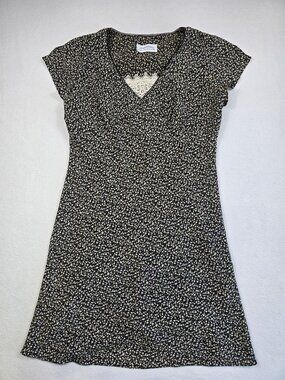 Vintage Giorgio Fiorlini Collection Black & White Floral Print Midi Dress Size M